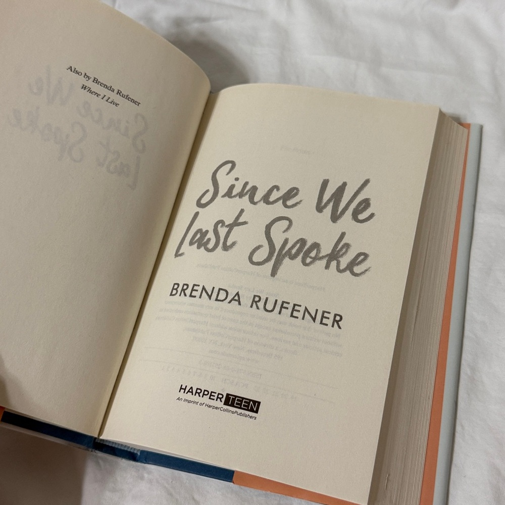 “Since We Last Spoke” Hardcover Young Adult Romance Book by Brenda Rufener - Picture 10 of 15